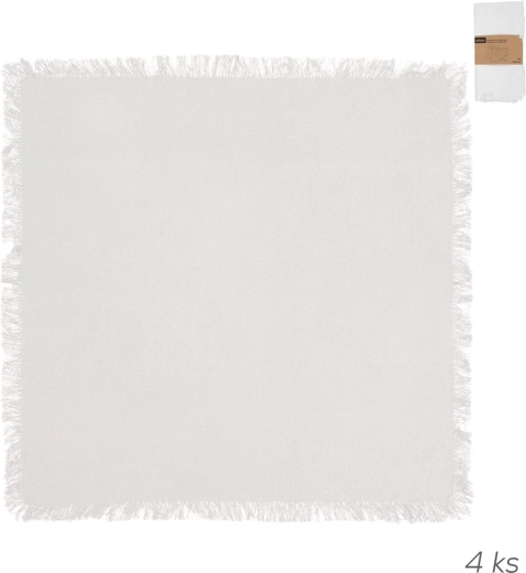 Katoenen servetten in wit 45 × 45 cm, set van 4 stuks