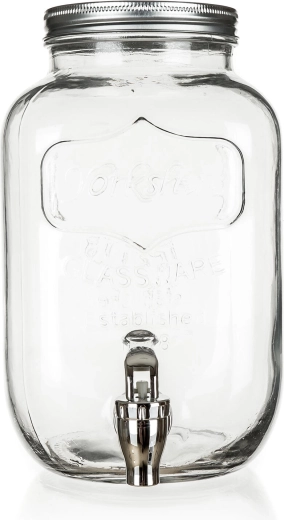 Duurzaam helder glas en metalen deksel