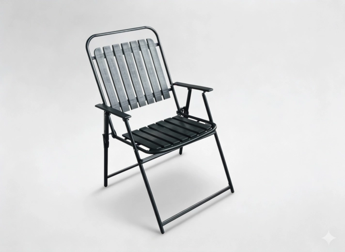 Zwarte opvouwbare tuinstoel 63 × 55 × 90 cm