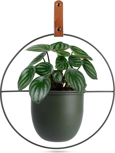 Groene metalen hangende bloempot/plantomhulsel Home Styling Collection 30 × 30 cm
