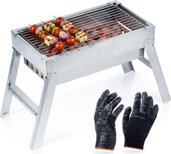 Vilde opvouwbare draagbare roestvrijstalen houtskoolbarbecue 46 × 21 × 27 cm