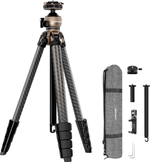 Neewer LT35 reisstatief van carbon met 360° panoramische balhoofd
