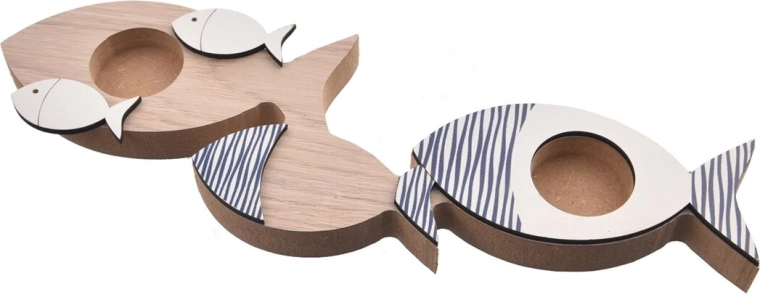 Houten kandelaar Beach 30 × 2 × 9 cm