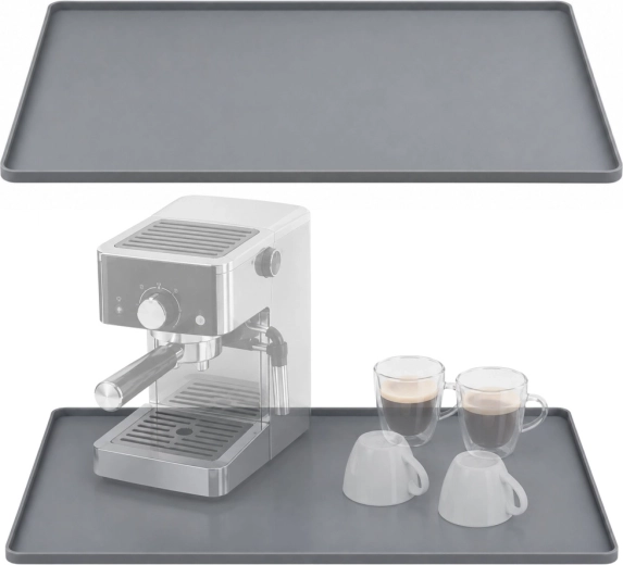 Grijze siliconen onderlegger voor koffiemachine 40,6 × 61 cm
