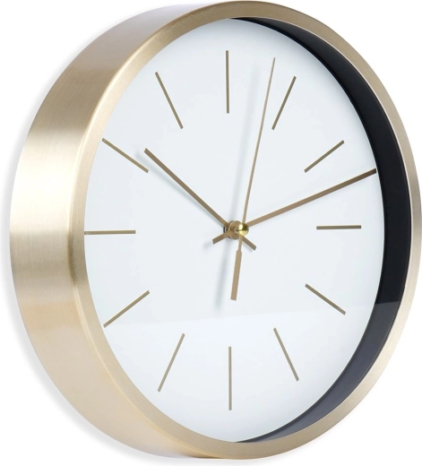 Wandklok met gouden lijst 25 cm – Wit met goud