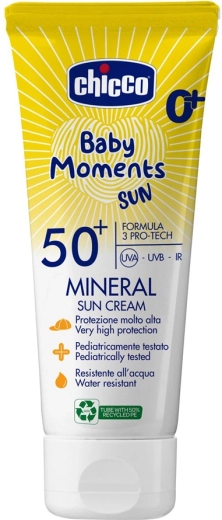 Chicco minerale zonnebrandcrème voor kinderen SPF 50+ Baby Moments Sun 75 ml