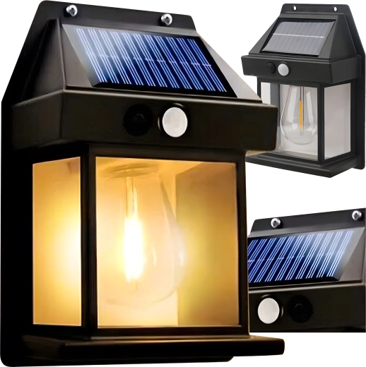 Zonne-LED wandlamp met bewegingssensor, warm wit 3000K, IP44