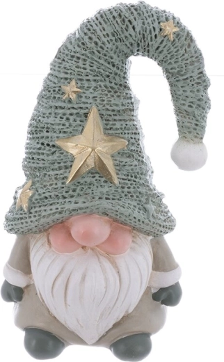 Decoratieve kabouter van polyresin groen 20 cm