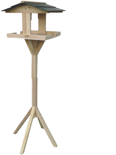 Houten vogelvoederhuisje op standaard 100 cm