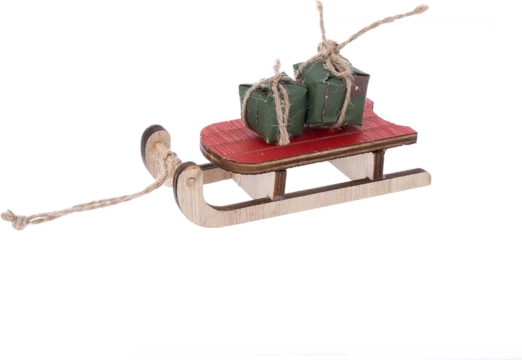 Decoratieve houten sleetjes beige-rood 11 cm