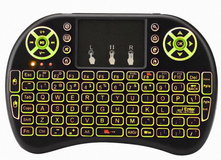 Draadloos minitoetsenbord met touchpad en RGB-achtergrondverlichting