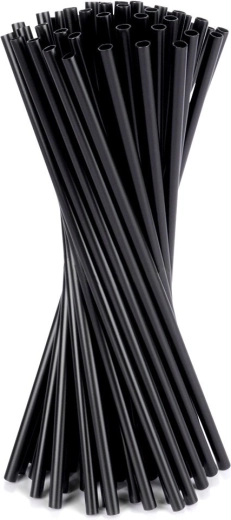 Zwarte rietjes voor drankjes 22 cm, 50 stuks