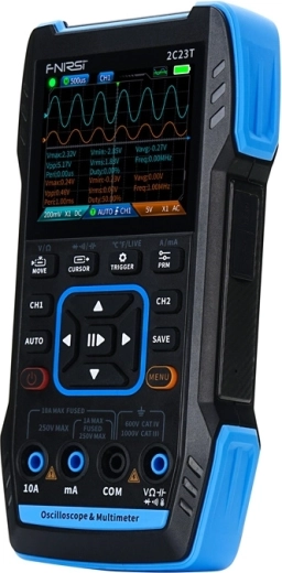FNIRSI draagbare 3-in-1 oscilloscoop met multimeter en signaalgenerator