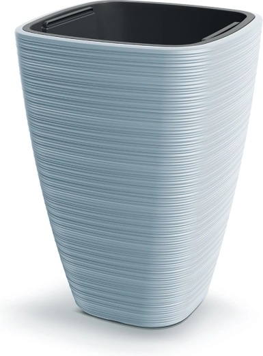 Bloempot Vena Square 38,8 cm lichtgrijs met inzet