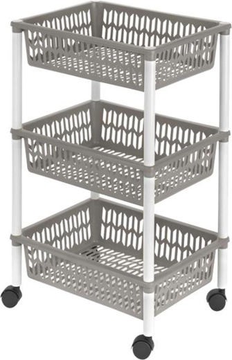 Mandrekken op wieltjes, 3 lagen, 40 × 30 × 66 cm, kunststof