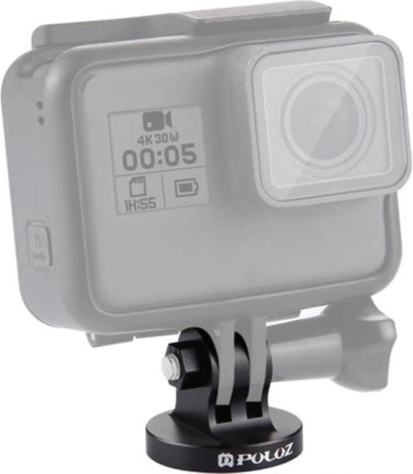 Montage-adapter Puluz 1/4" CNC-schroefdraad voor actioncamera’s, zwart - 1 stuk