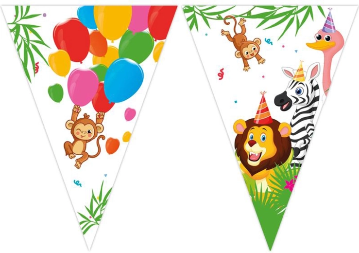 Papieren driehoekige vlaggenlijn Jungle