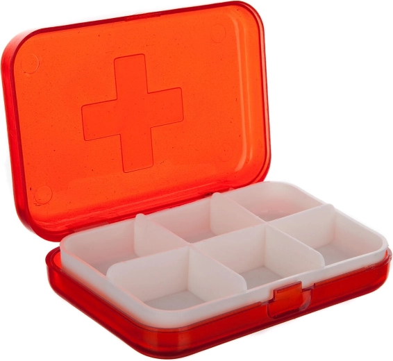 Plastic medicijnorganizer met 6 vakjes