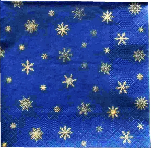 Kerstservetten met sneeuwvlok, 3-laags, 33 × 33 cm