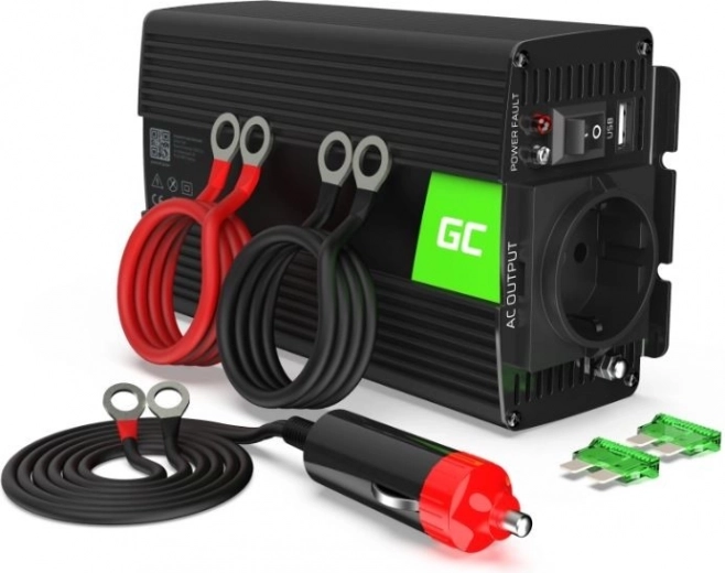 spanningsomvormer green cell 12v naar 230v 300 w (gemodificeerde sinusgolf)