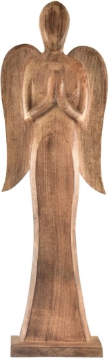 Decoratief engelfiguur in de kleur mango 78 cm