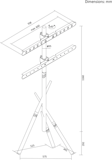 Brede compatibiliteit met VESA tot 600 × 400 mm