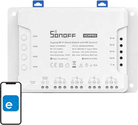 Wi-Fi slimme schakelaar Sonoff 4CHPRO R3