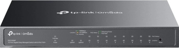 TP-Link Omada ES210GMP 10-poorts gigabitswitch met 8× PoE+