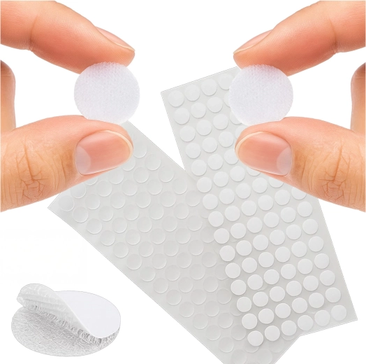Ruhhy zelfklevende klittenbandrondjes 18 mm, wit (500 stuks)