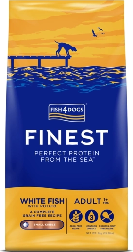 Fish4Dogs Finest kleine brokken voor volwassen honden witte vis en aardappelen 6 kg