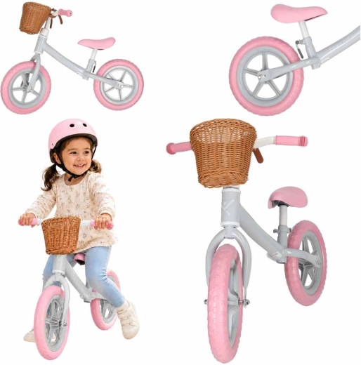 Loopfiets Trike Fix Balance met mandje roze