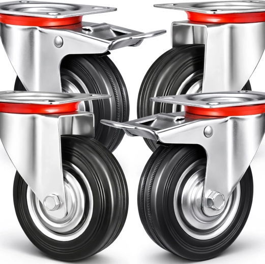 Set van 4 zwenkwielen voor transport 125 mm RENEW FORCE (2× met rem)