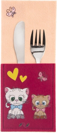 Besteketui voor kinderen Katje 21 × 9 cm
