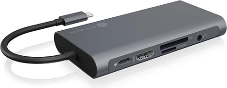 Icy Box USB‑C-dockingstation met HDMI en VGA, gigabit‑LAN en Power Delivery
