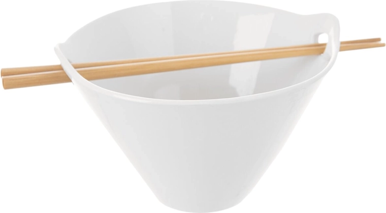Bamboe portiekom 16 cm met eetstokjes