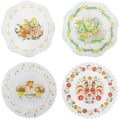 Paastafelkleed met ei- en konijnenmotief 28 cm, groen