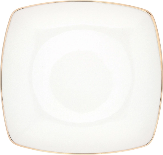 MariaPaula Moderna vierkant plat bord met gouden rand 25 cm