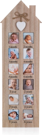 Kinderfotolijst huisje 48 × 14,8 cm voor 12 foto’s