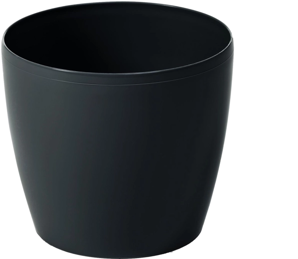 Decoratieve bloempotcover Magnolia 21 cm zwart LAMELA