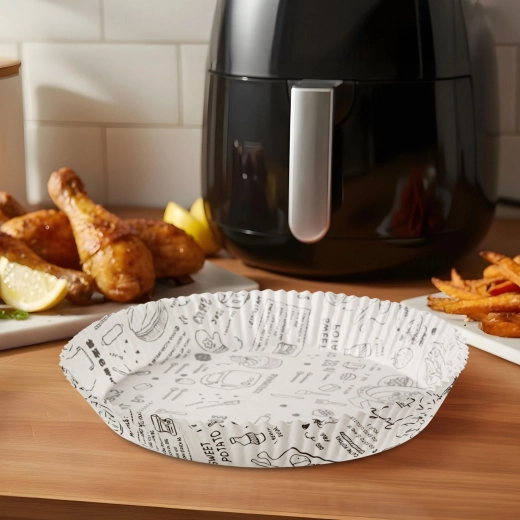 Papieren bakvormpjes voor heteluchtfriteuse 23 cm, 50 stuks