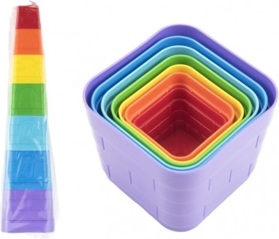 Stapeltoren van blokken Technok Kubus piramide