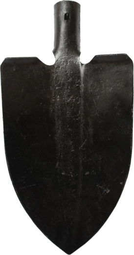 Gesmede spitse schop met opstap zonder steel