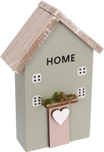 Houten decoratief huisje groen 13 cm