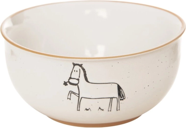 Keramische kom Statek met paardenmotief 13,5 cm
