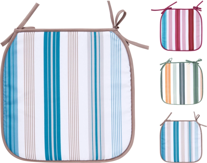 Stoelkussen voor tuinstoel gestreept 38 × 38 cm (polyester, mix kleuren)