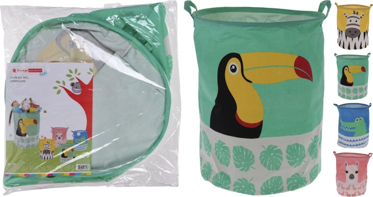 Opvouwbare speelgoedmand met handgrepen 40 × 50 cm, textiel, mix motieven