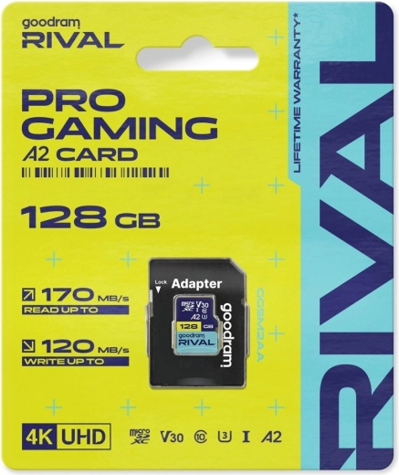 Goodram Rival microSD-kaart 128 GB UHS-I V30 U3 C10 A2 170/120 MB/s