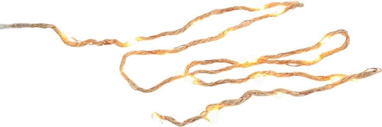 Kerstlichtsnoer met timer, 20 LED, warm wit, 1 m