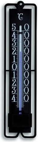 Buitenthermometer met vloeistof 19 cm, zwart