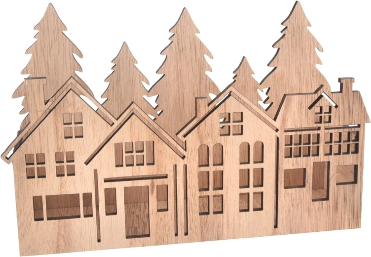 Houten huisje met omheining beige